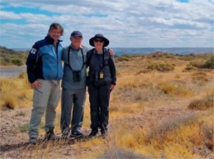 Albert and Diane McLean birding near Puerto Madryn, spotting Patagonian endemic birds