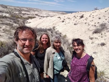 Pam, Patricia, and Dorothy birdwatching tour at Peninsula Valdes and Puerto Madryn, Patagonia.