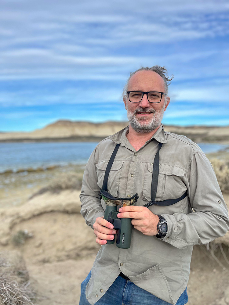 Agustín guiding flamingo watching